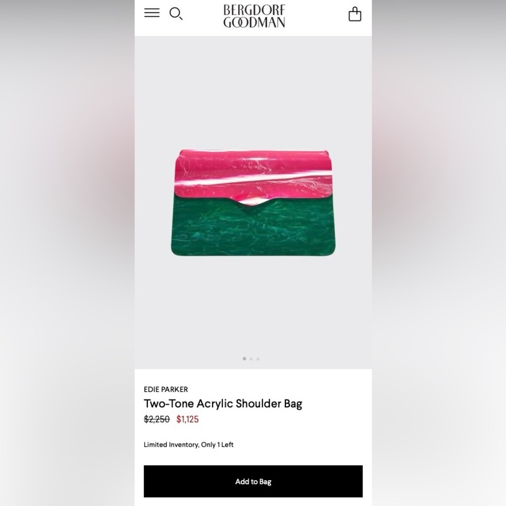 EDIE PARKER Malachite & Pink Acrylic Box Bag Tortoise Chain Hardbody Lady RARE - Picture 12 of 12